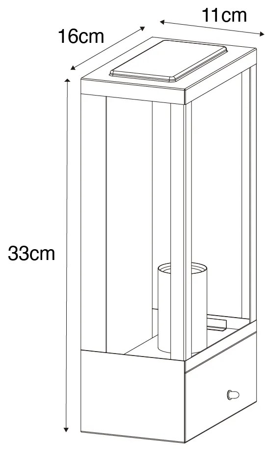 Buiten wandlamp zwart met goud schemersensor - Rotterdam