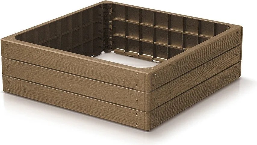 Prosperplast Base Woody Tuinbed 75 x 75 x 25 cm - Verhoogde Bloembak - Naturo ECO