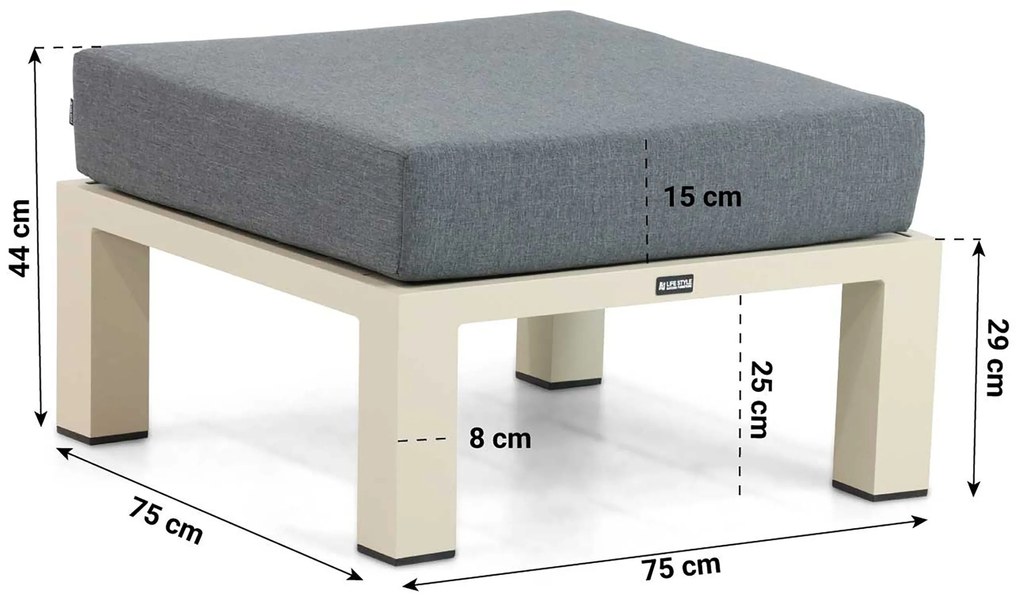 Hoek loungeset 5 personen Aluminium Taupe  Lifestyle Garden Furniture Luca