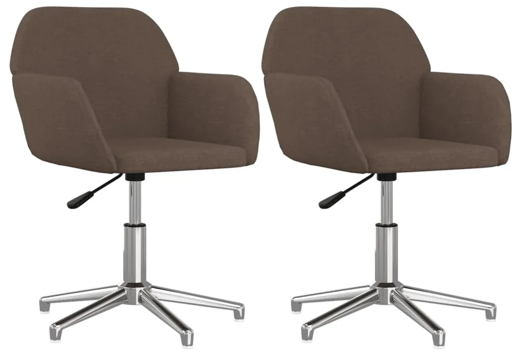 vidaXL Eetkamerstoelen draaibaar 2 st stof taupe