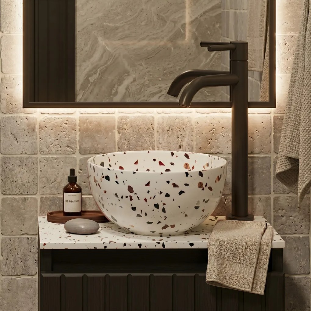 Saniclear Micro waskom voor toilet 23cm terrazzo