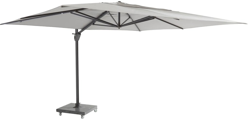 4 Seasons Outdoor Hacienda parasol 300 x 400 cm mid grey, antraciet frame Parasol    weerbestendig