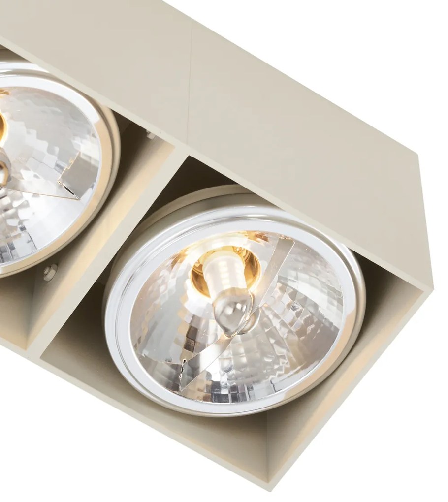 Moderne opbouwSpot / Opbouwspot / Plafondspot beige G9 draai- en kantelbaar 2-lichts - Box Modern G9 Binnenverlichting Lamp