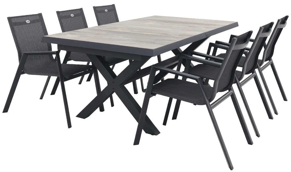 Hartman Napoli/Ottowa 205-265x100 cm. - 7-delige stapelbare tuinset