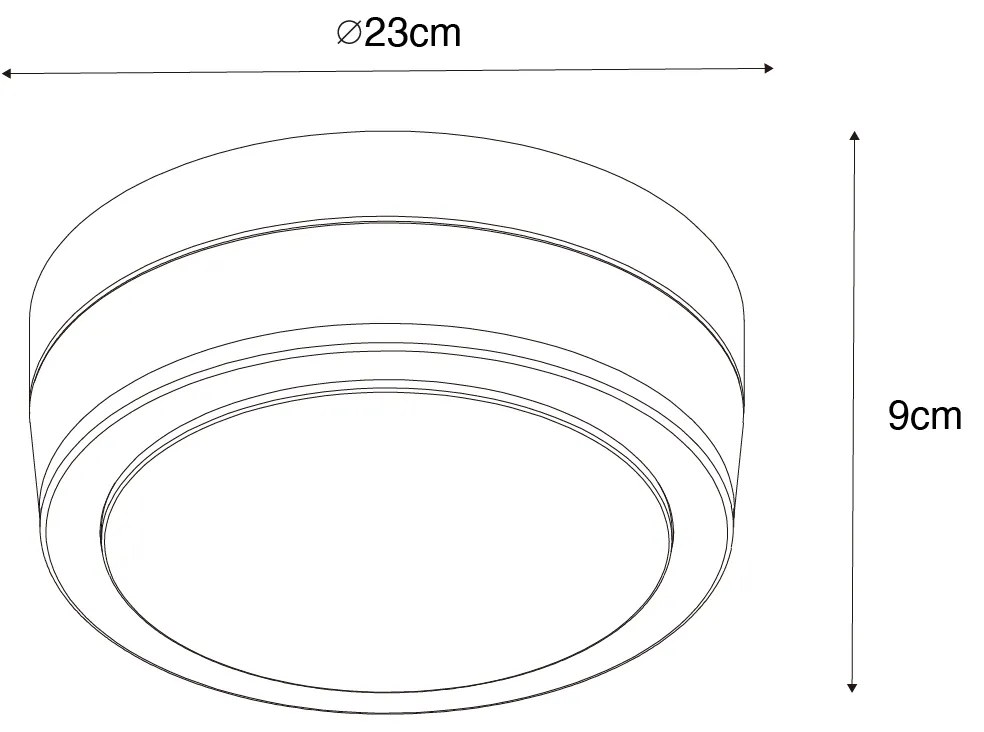 Moderne buiten plafondlamp staal 23 cm IP44 - Flavi Modern E27 IP44 Buitenverlichting rond