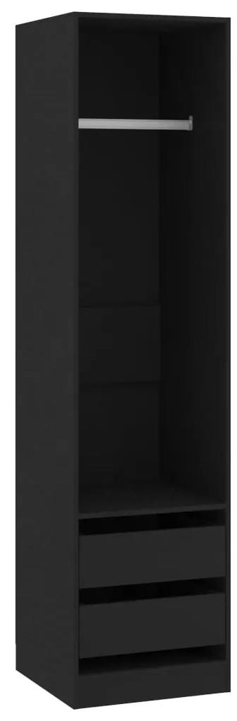 vidaXL Kledingkast met lades 50x50x200 cm bewerkt hout zwart