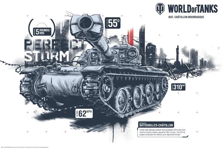 Poster World of Tanks - Bat.-Châtillon Bourrasque