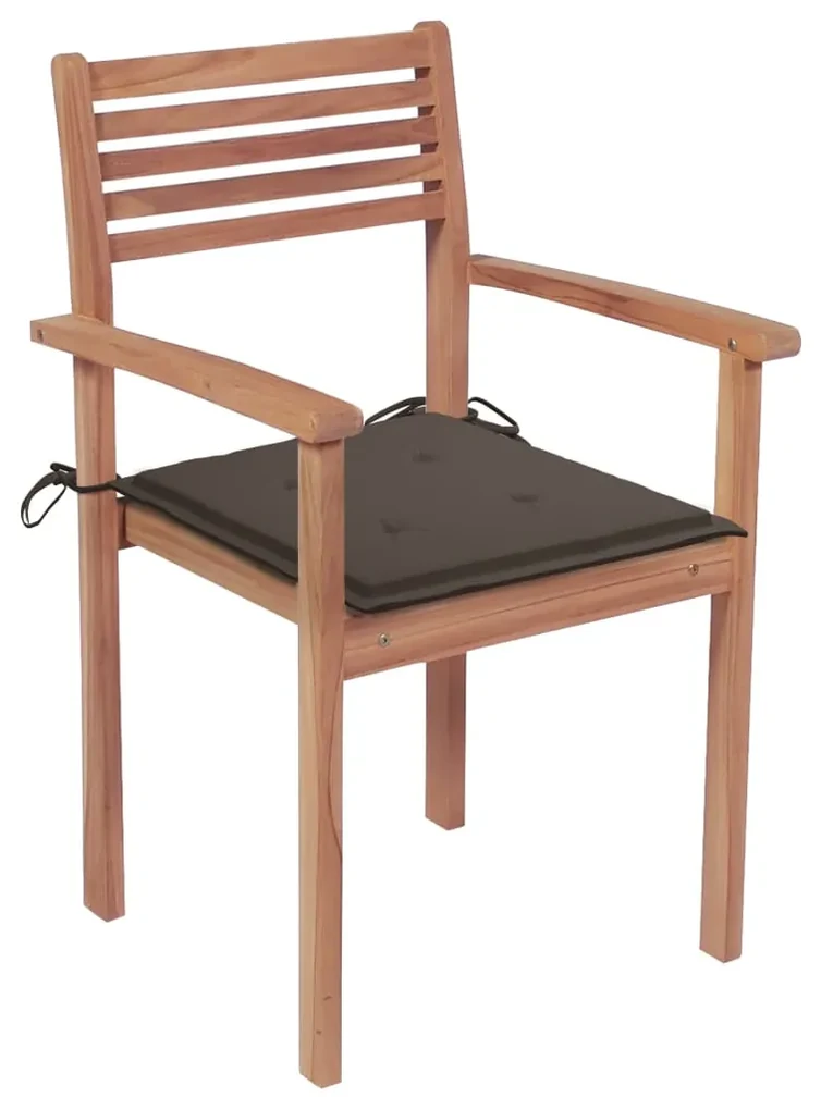 vidaXL Tuinstoelen 4 st met taupe kussens massief teakhout