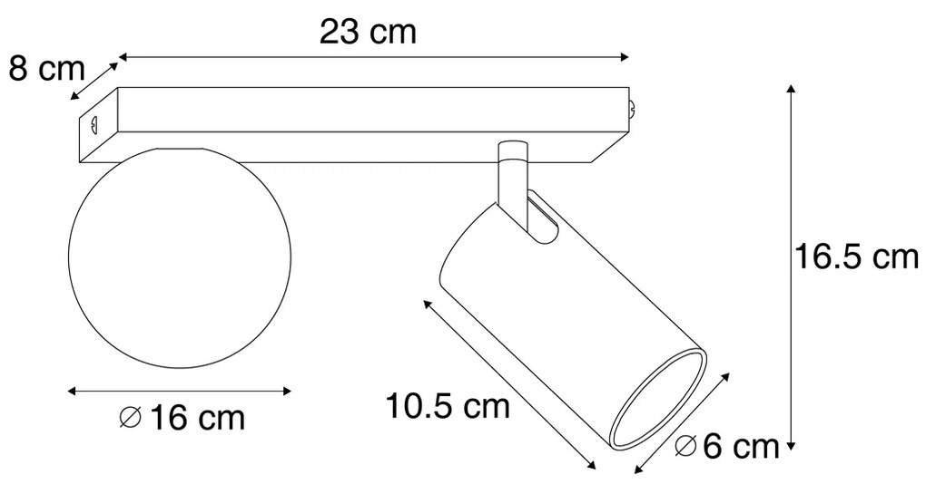 Moderne plafondlamp messing 2-lichts kantelbaar - Lesly Modern G9 bol / globe / rond Binnenverlichting Lamp