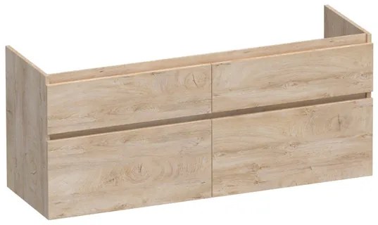 BRAUER Advance Wastafelonderkast - 140x46x60cm - 4 softclose greeploze lades - 2 sifonuitsparingen - en MFC - sahara OK-AD140SH