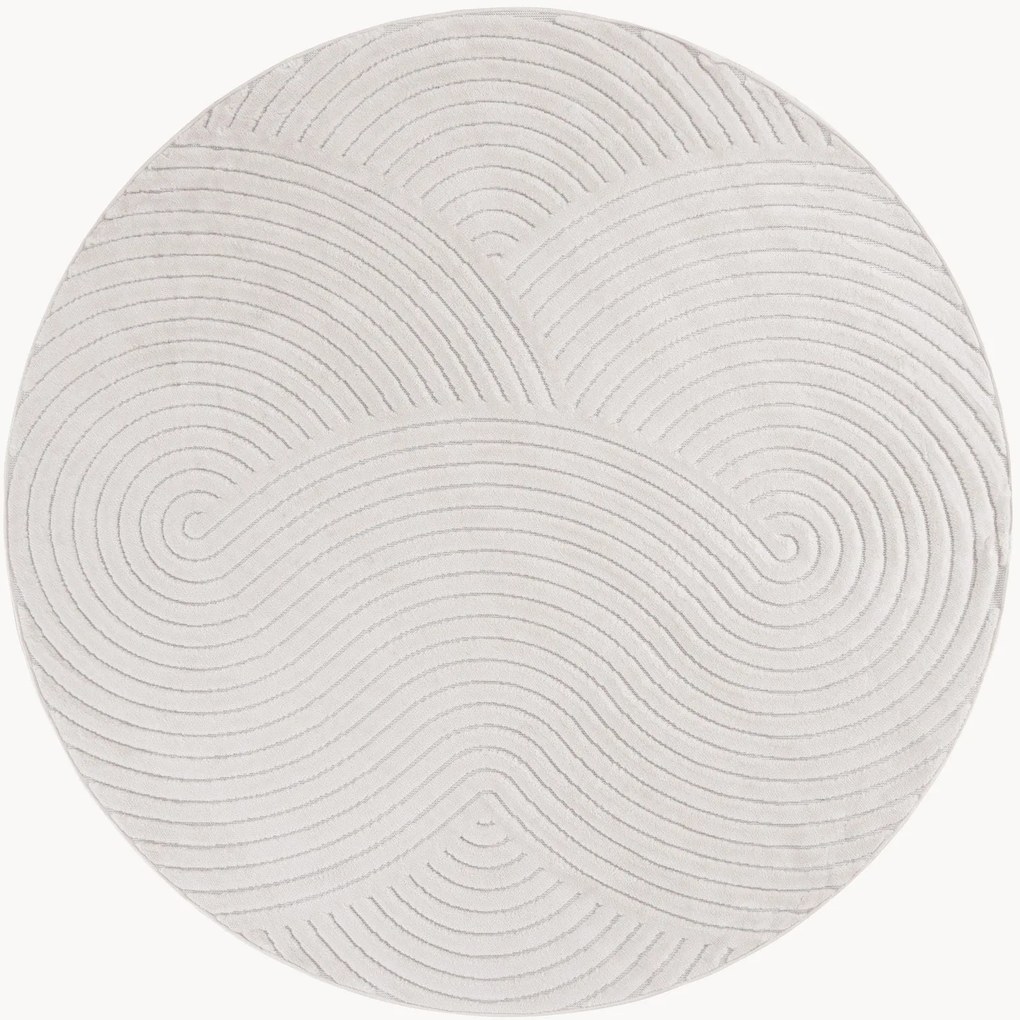 Rond handgeweven hoog-laag vloerkleed Selena