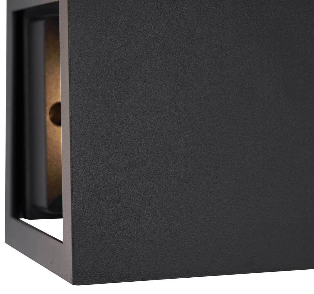 Moderne wandlamp zwart incl. LED IP44 - Edwin Quadro