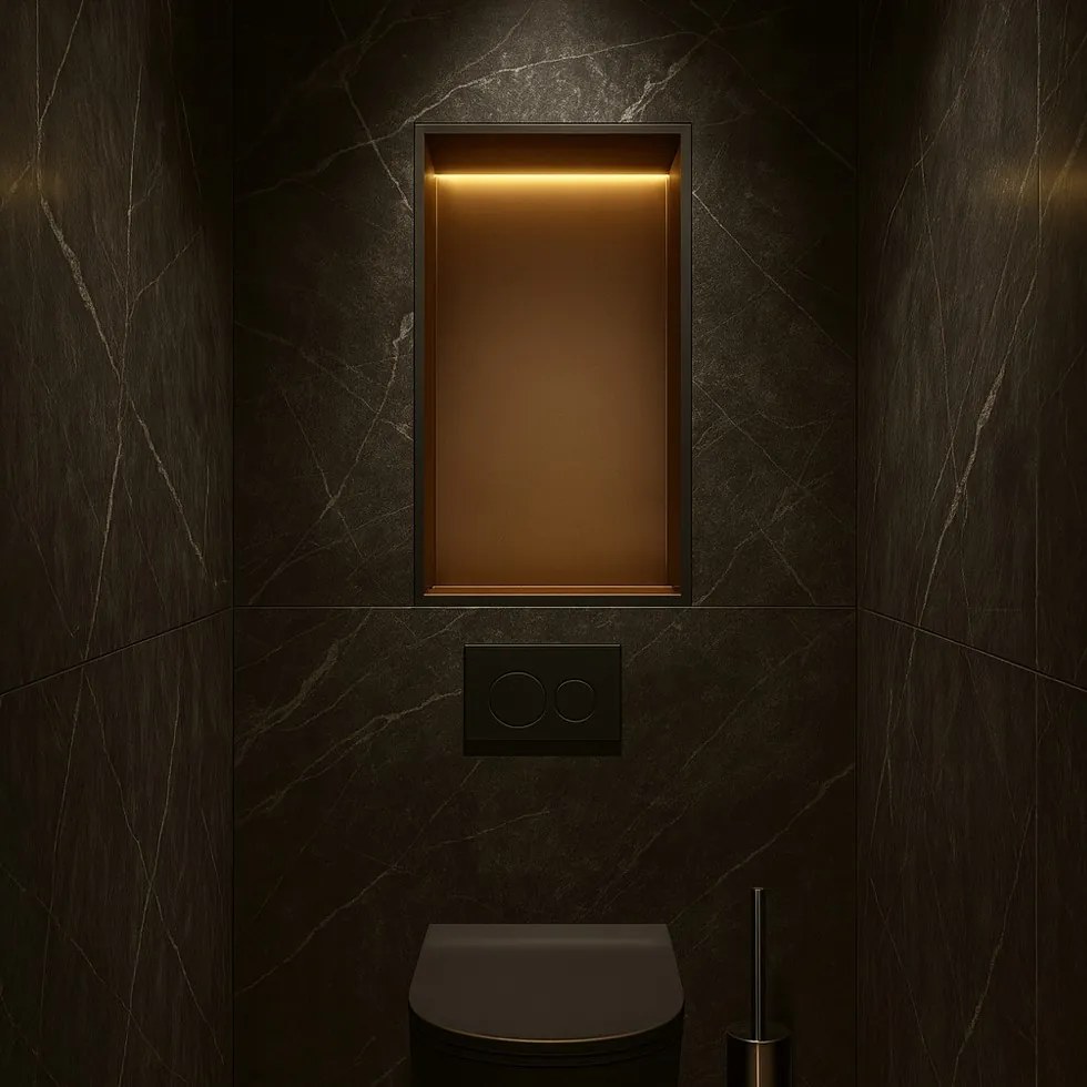 Hotbath &More inbouwnis met verlichting 30x15x10cm tuscan bronze