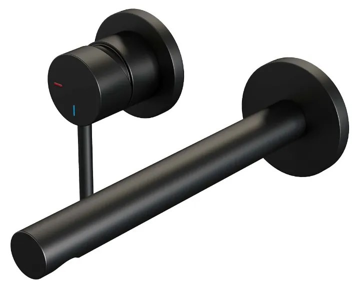 Brauer Black Edition ColdStart wastafelkraan inbouw rechte uitloop en rozetten model A2 zwart mat