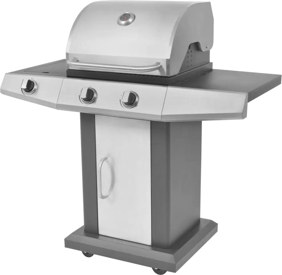 Gasbarbecue en grill 2+1 kookzone zwart en zilver
