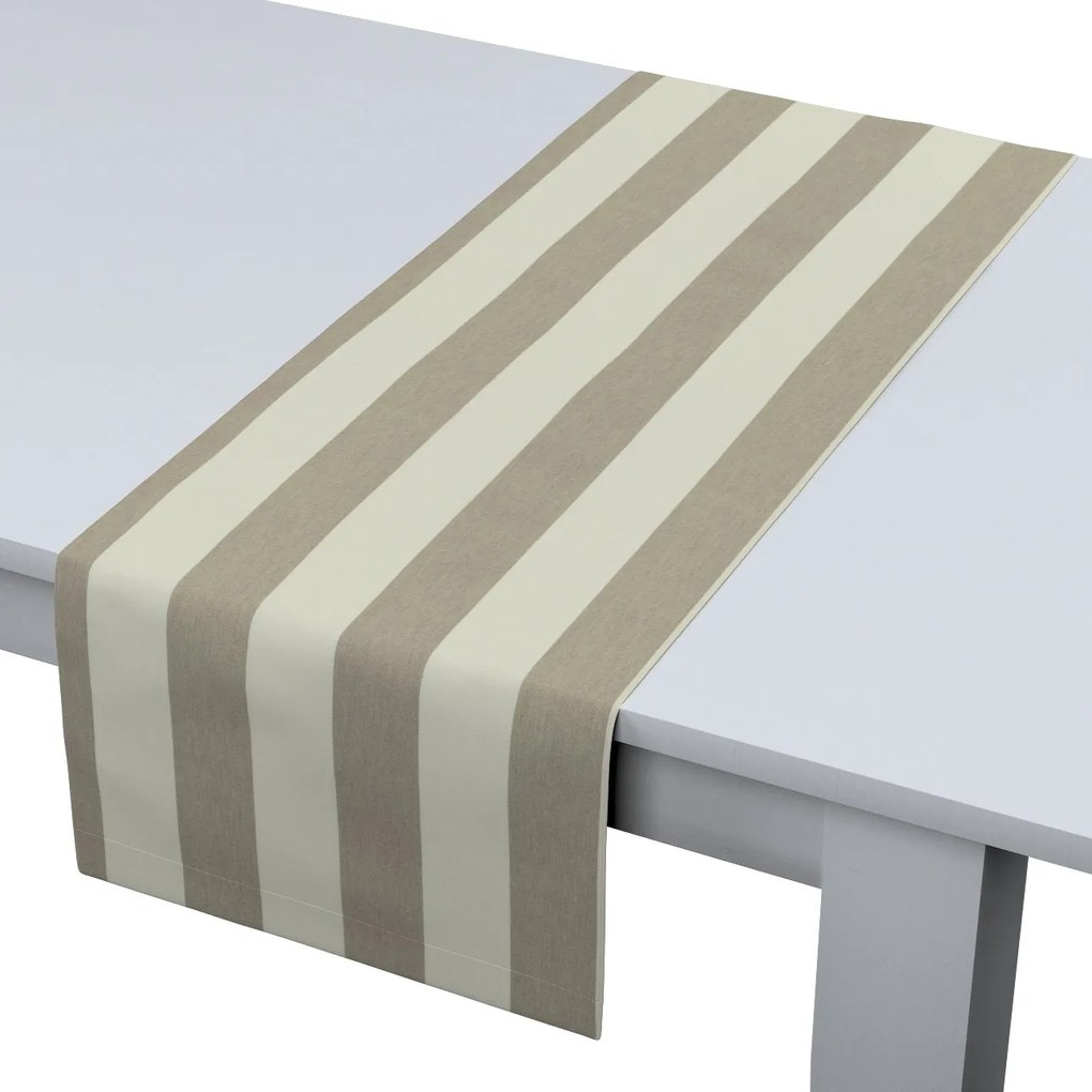 Dekoria Rechthoekige tafelloper, beige-wit gestreept, 40 x 130 cm
