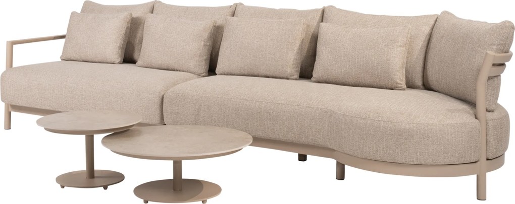 Boaz Mykonos modulaire chaise longue loungeset 4 delig keramiek latte 4 Seasons Outdoor