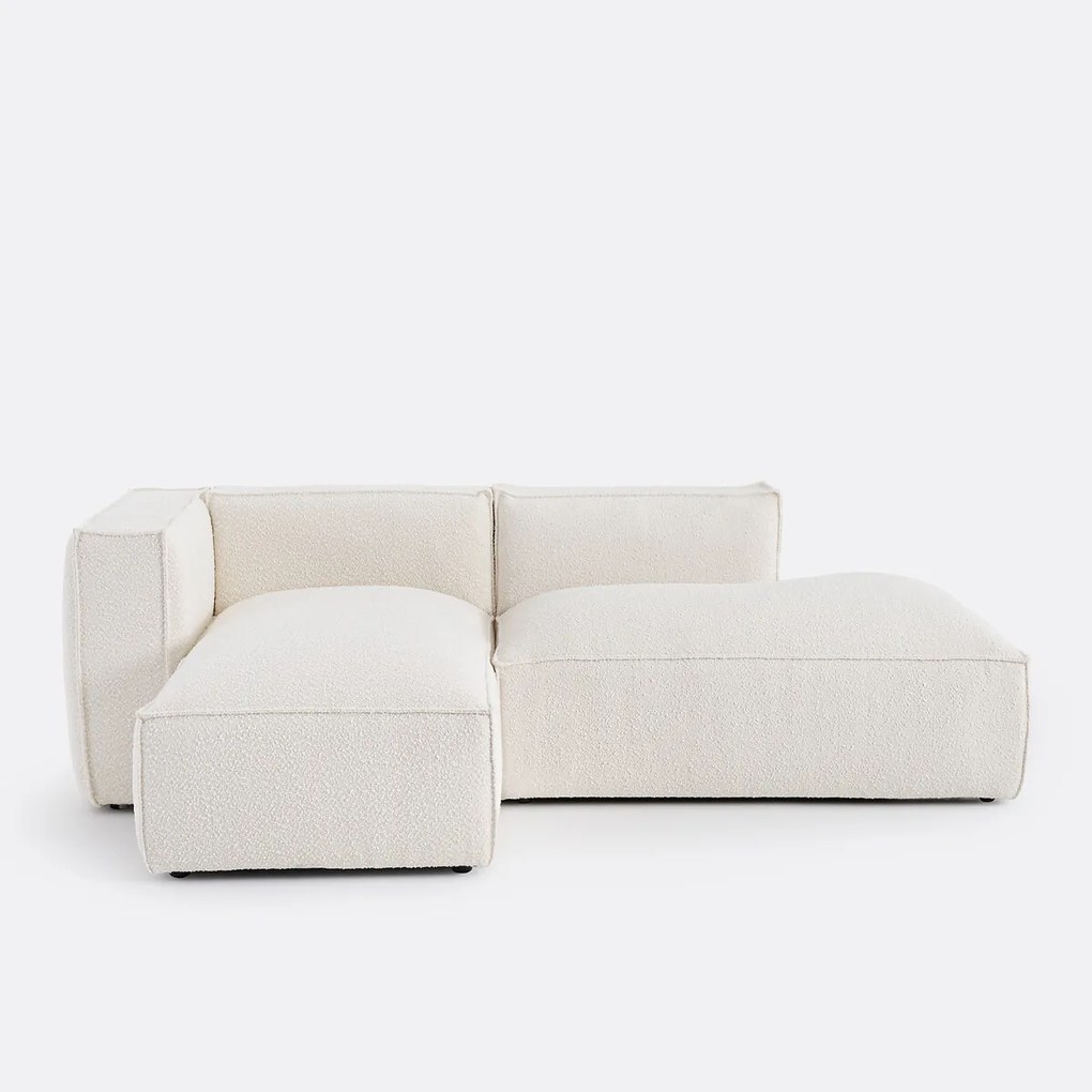 Modulaire hoekbank links, in bouclé stof, SEVEN