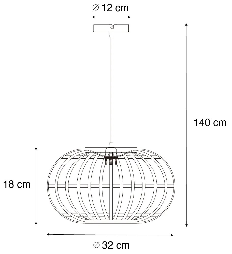 Oosterse hanglamp bamboe 32 cm - Amira