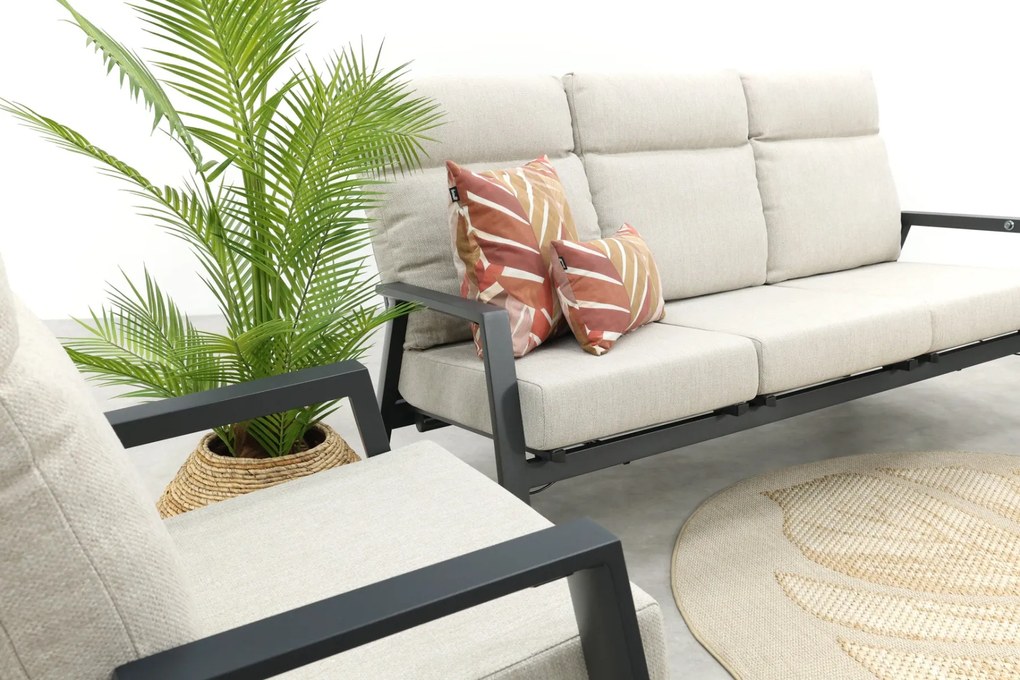 Lagos verstelbare 5-zits stoel-bank loungeset - Antraciet