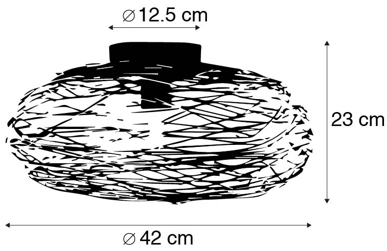 Design plafondlamp goud ovaal - Sarella Design E27 rond Binnenverlichting Lamp