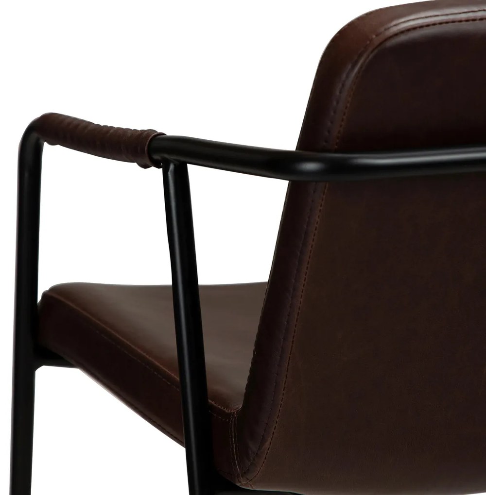 Dan-Form Boto Hoge Barkruk Minimalistisch Design Cocoa Kunstleer