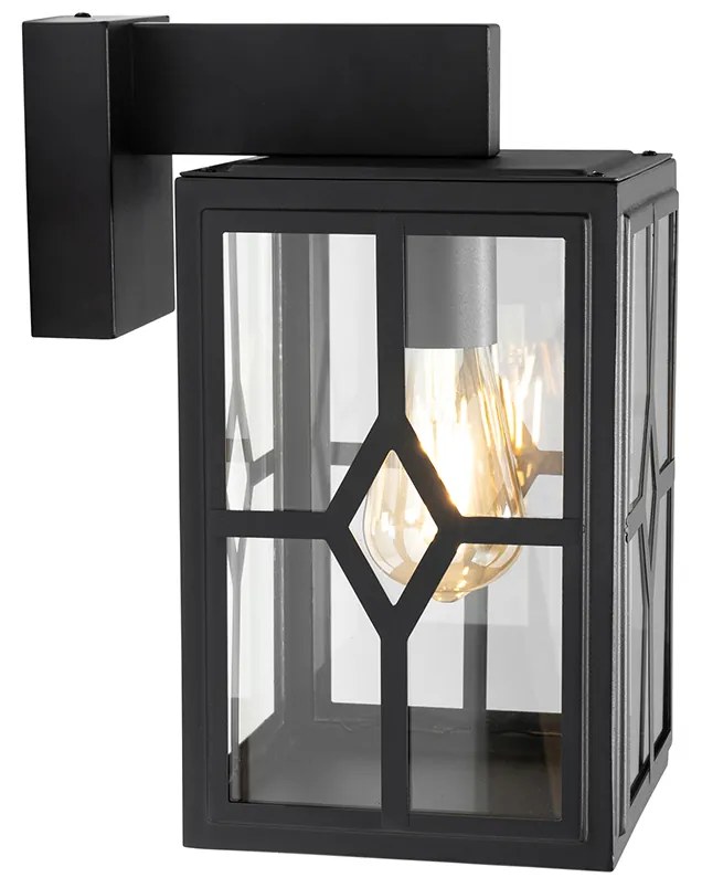 Klassieke buiten wandlamp zwart IP44 - Dover Klassiek / Antiek E27 IP44 Buitenverlichting vierkant