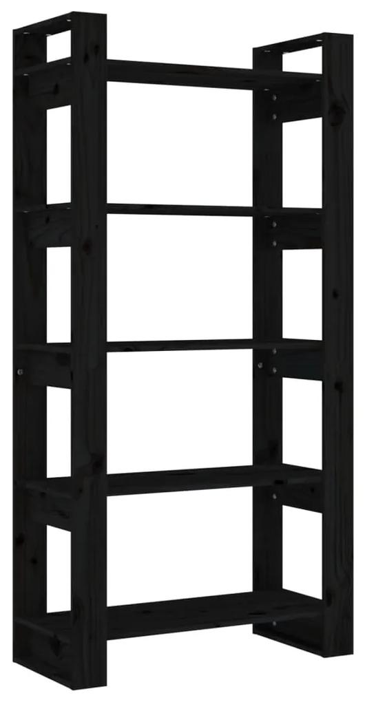 vidaXL Boekenkast/kamerscherm 80x35x160 cm massief hout zwart