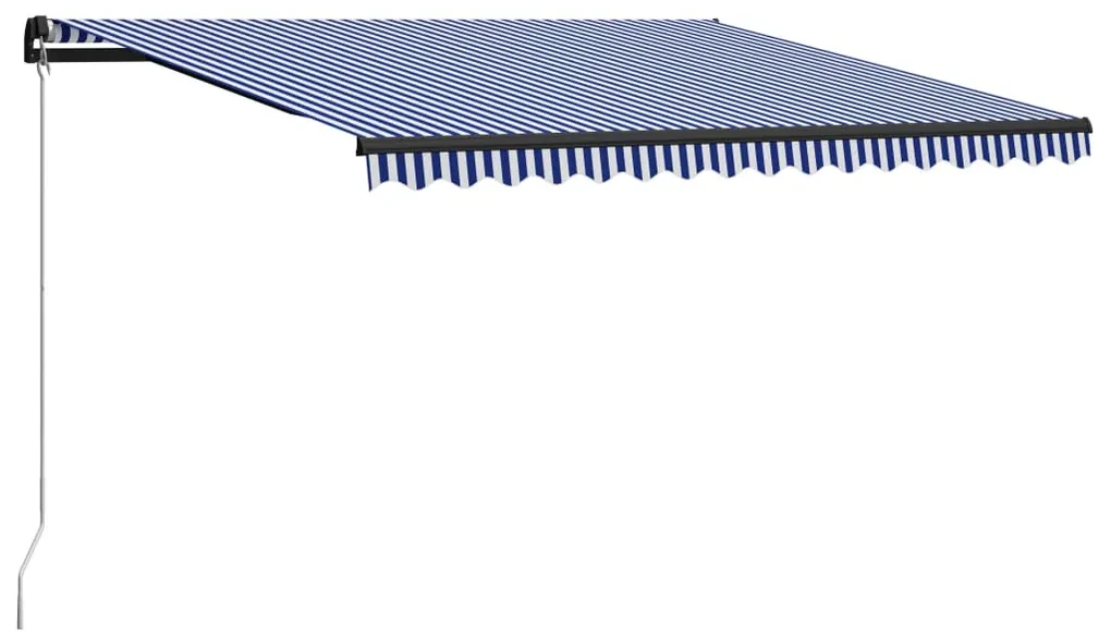 vidaXL Luifel handmatig uittrekbaar 450x300 cm blauw en wit