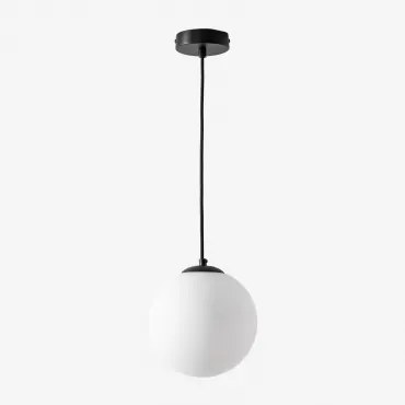 Hanglamp Van Ijzer Met Glazen Bol Uvol Zwart & Ø19 Cm - Sklum