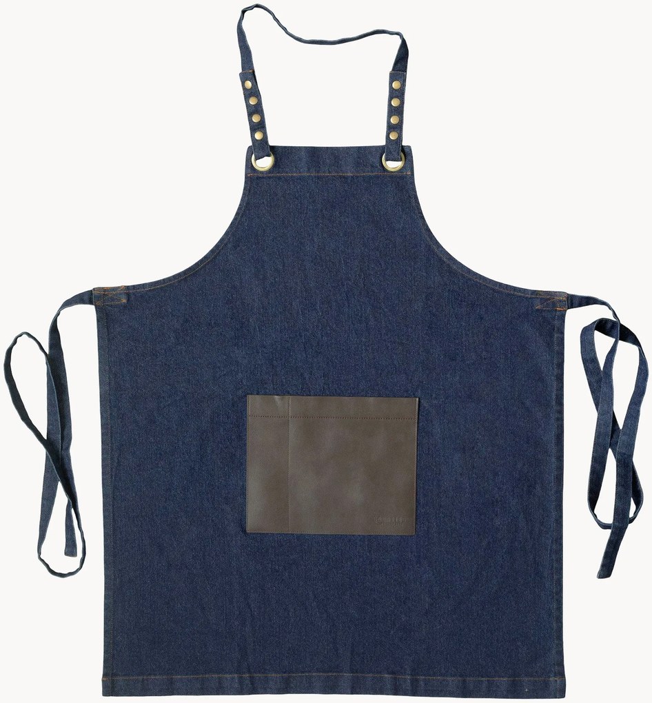 Schort Honoré met kunstleren zak