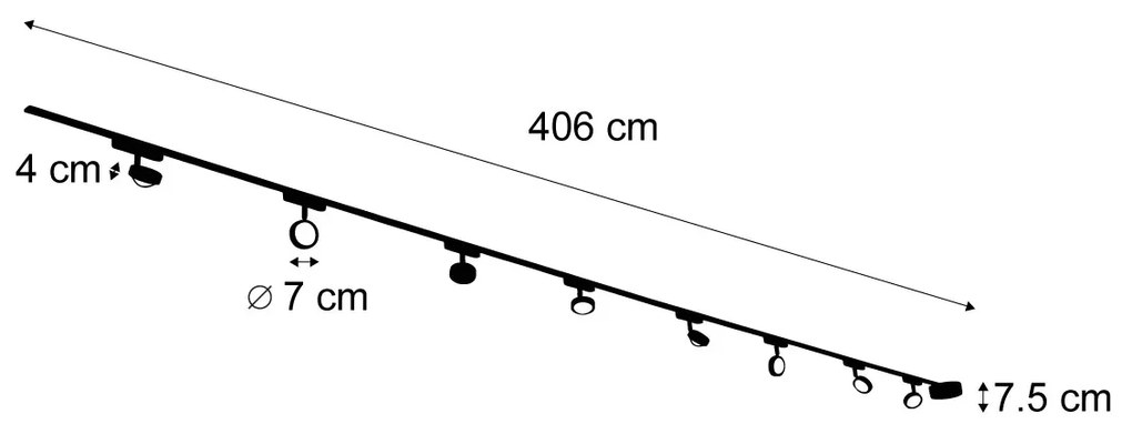 LED Modern railsysteem met 8 Spot / Opbouwspot / Plafondspots zwart 1-fase - Magnetic Lance Modern Binnenverlichting Lamp