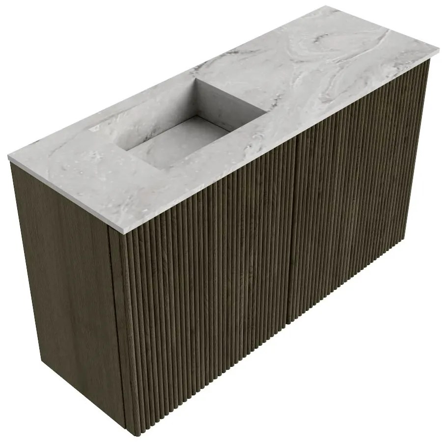 Mondiaz Joya DLux 70cm toiletmeubel shadow met wastafel faye links 1 kraangat glace