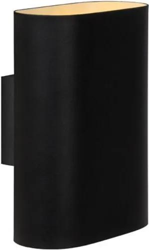 Ovalis wandlamp zwart 2x9w