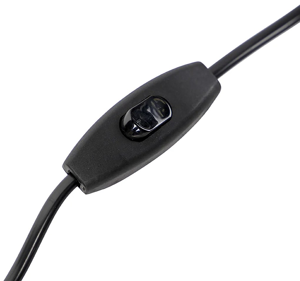 Tafellamp brons velours kap zwart met goud 40 cm - Bruut