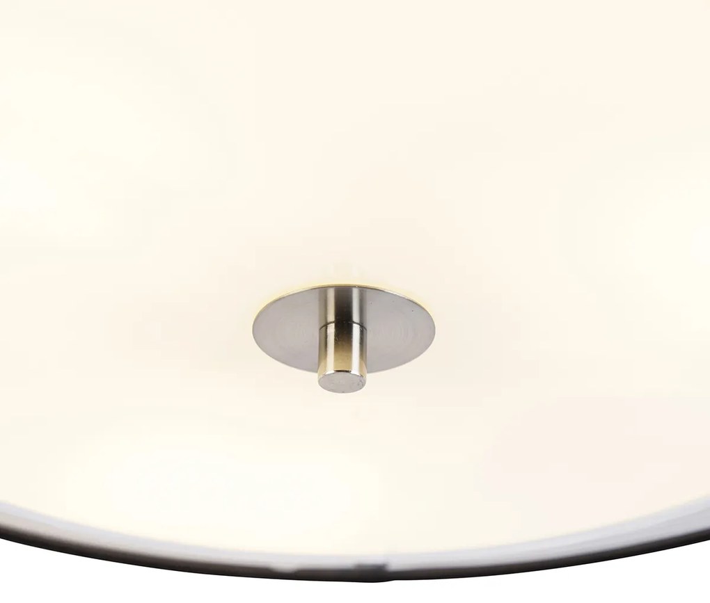 Stoffen Smart plafondlamp met dimmer zwart met wit 50 cm incl. 3 Wifi A60 - Drum Duo Modern E27 rond Binnenverlichting Lamp