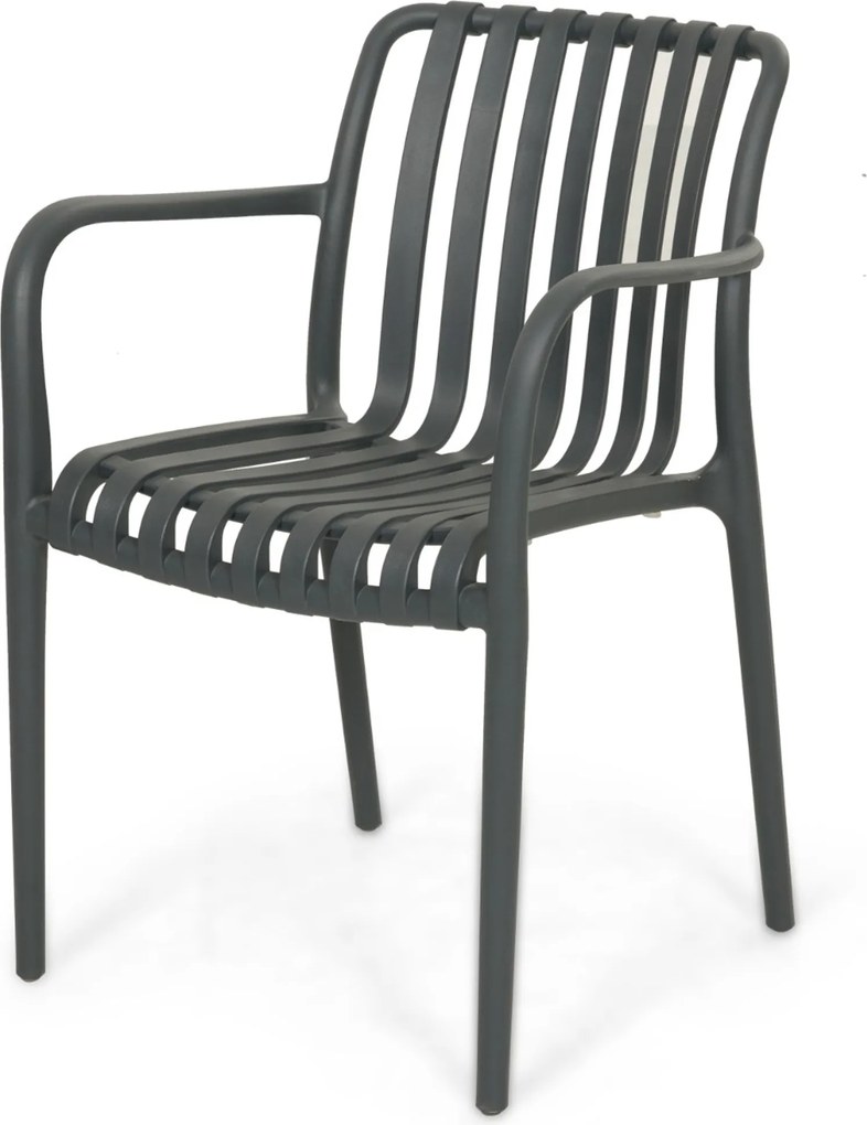 Tuinset Ronde Tuintafel 6 personen 150 cm Kunststof Grijs Domani Furniture Alba/Arancia