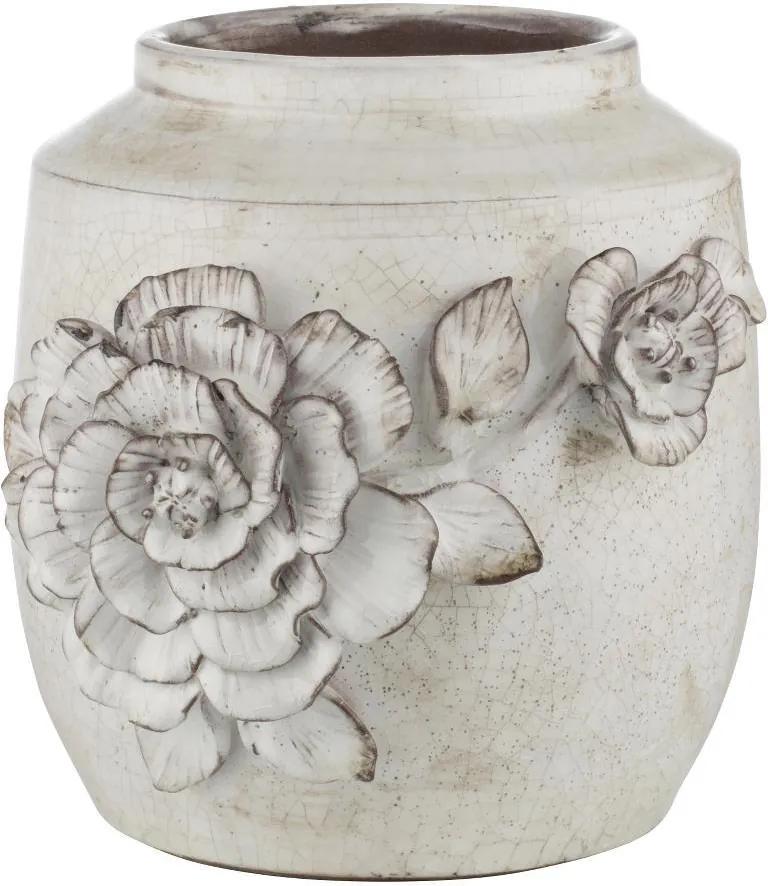 Lene Bjerre Design | Reika Bloempot H27 cm. off- ø 27 cm x h 27 off-white bloempotten decoratie vazen & bloempotten