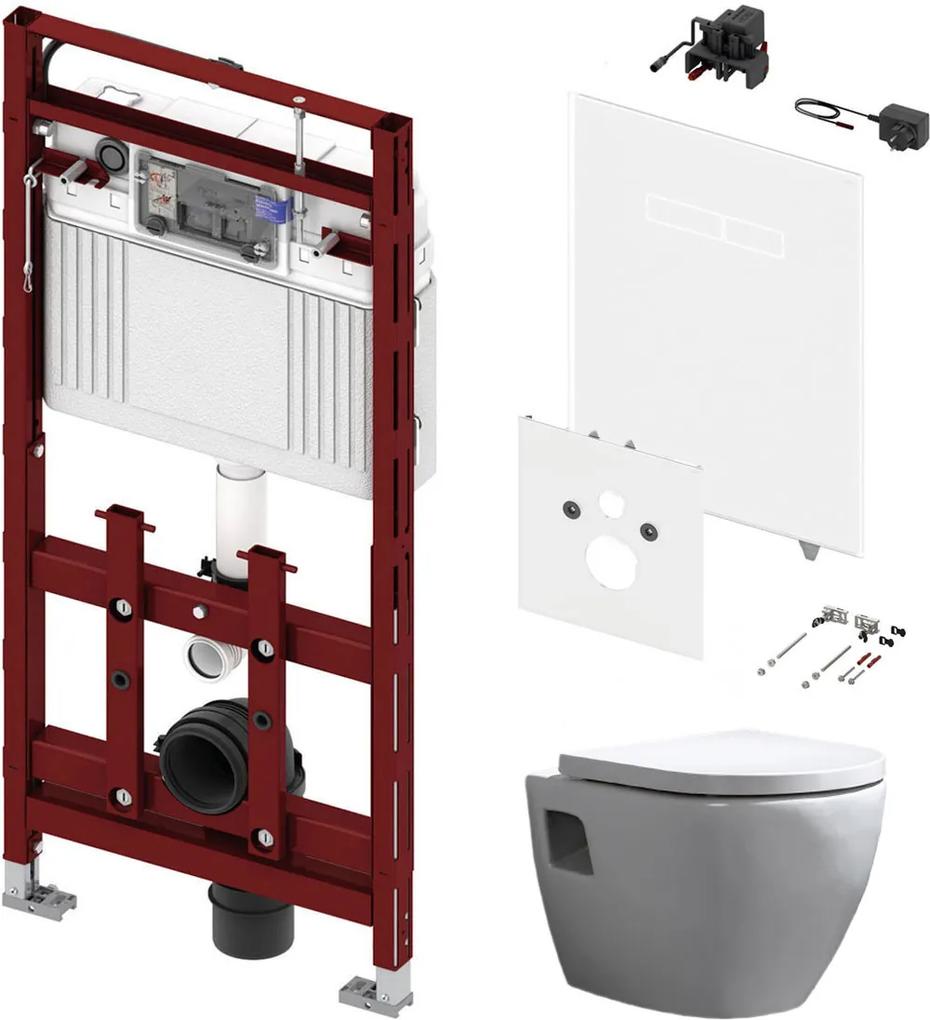 Tece 200 Toiletset - Inbouw WC Hangtoilet Wandcloset Daley - Elektronische sen-Touch Bedieningsplaat Wit