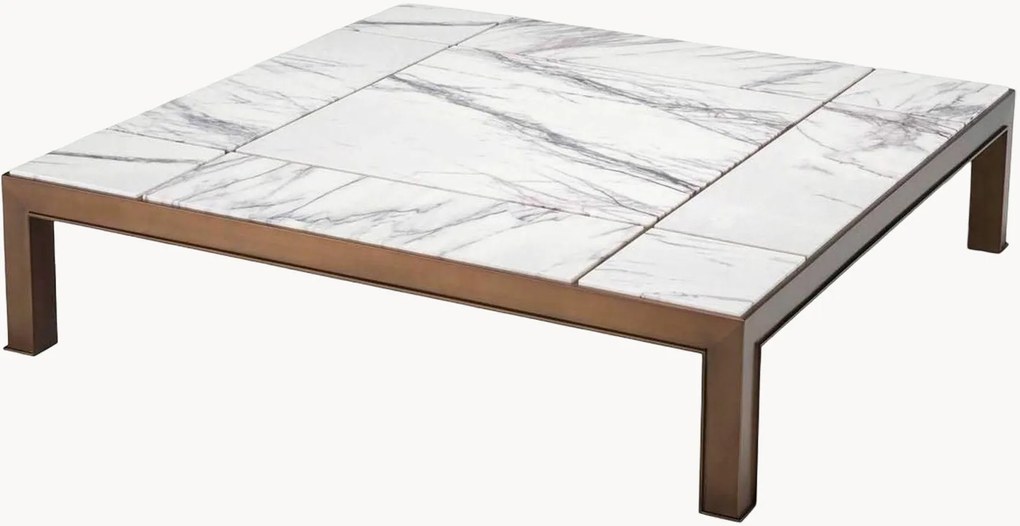 Handgemaakte salontafel Tardieu met marmeren blad