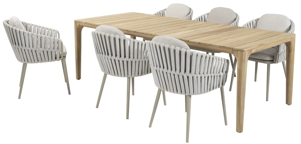 Eva Liam dining tuinset 240x100xH75 cm 7 delig teak Taste 4SO
