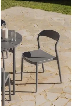 Stapelbare Tuinstoel Van Polypropyleen Brenza Grijs – Grafiet - Sklum