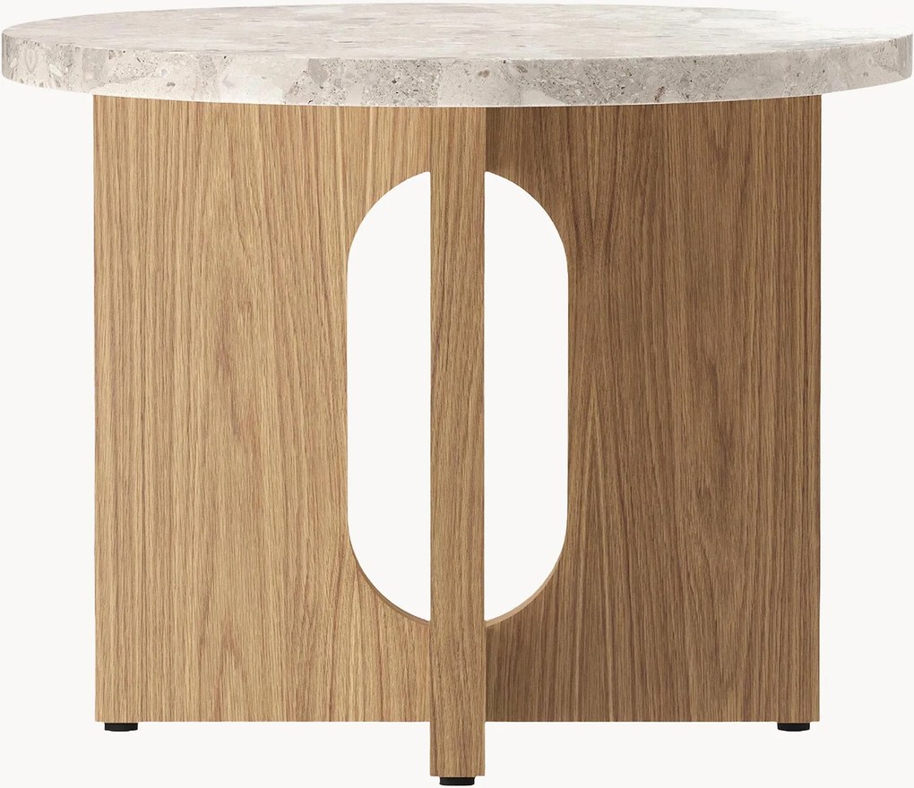 Ronde bijzettafel Ibiza met tafelblad van zandsteen