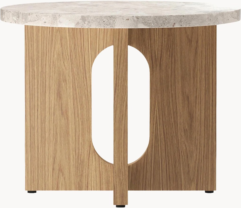 Ronde bijzettafel Ibiza met zandstenen tafelblad