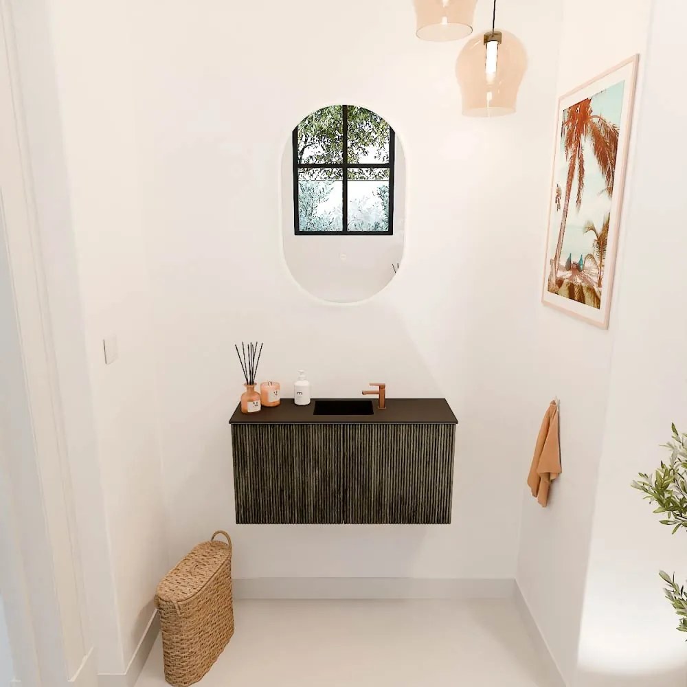 Mondiaz Joya 80cm toiletmeubel shadow met wastafel faye midden 1 kraangat urban