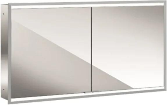 Emco Asis Prime 2 spiegelkast inbouw m. 2 deuren met LED verlichting 130x73cm m. witte glazen achterwand 949705137