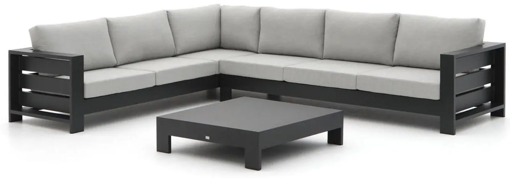 Hoek loungeset Bellagio  | 6 personen | Loungeset Grijs | Hoekbank Aluminium | 340x265cm | Kees Smit Tuinmeubelen