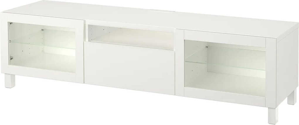 IKEA BESTÅ Tv-meubel Wit/lappviken/stubbarp wit helder glas Wit/lappviken/stubbarp wit helder glas - lKEA