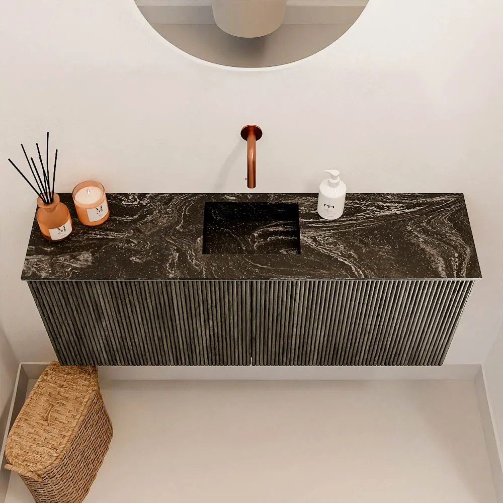 Mondiaz Joya DLux 100cm toiletmeubel shadow met wastafel faye midden zonder kraangat lava