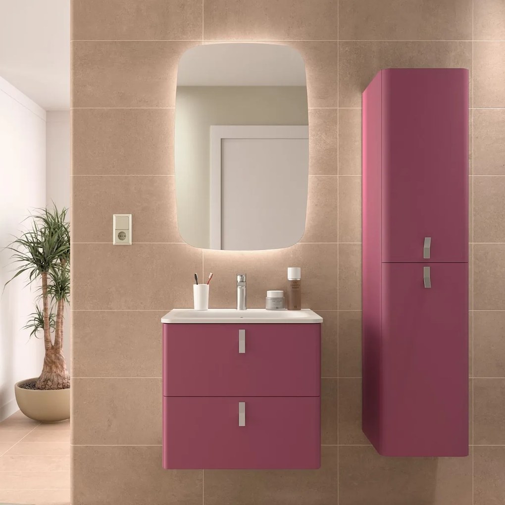 Muebles Unique badmeubel 60cm granate met chromen grepen